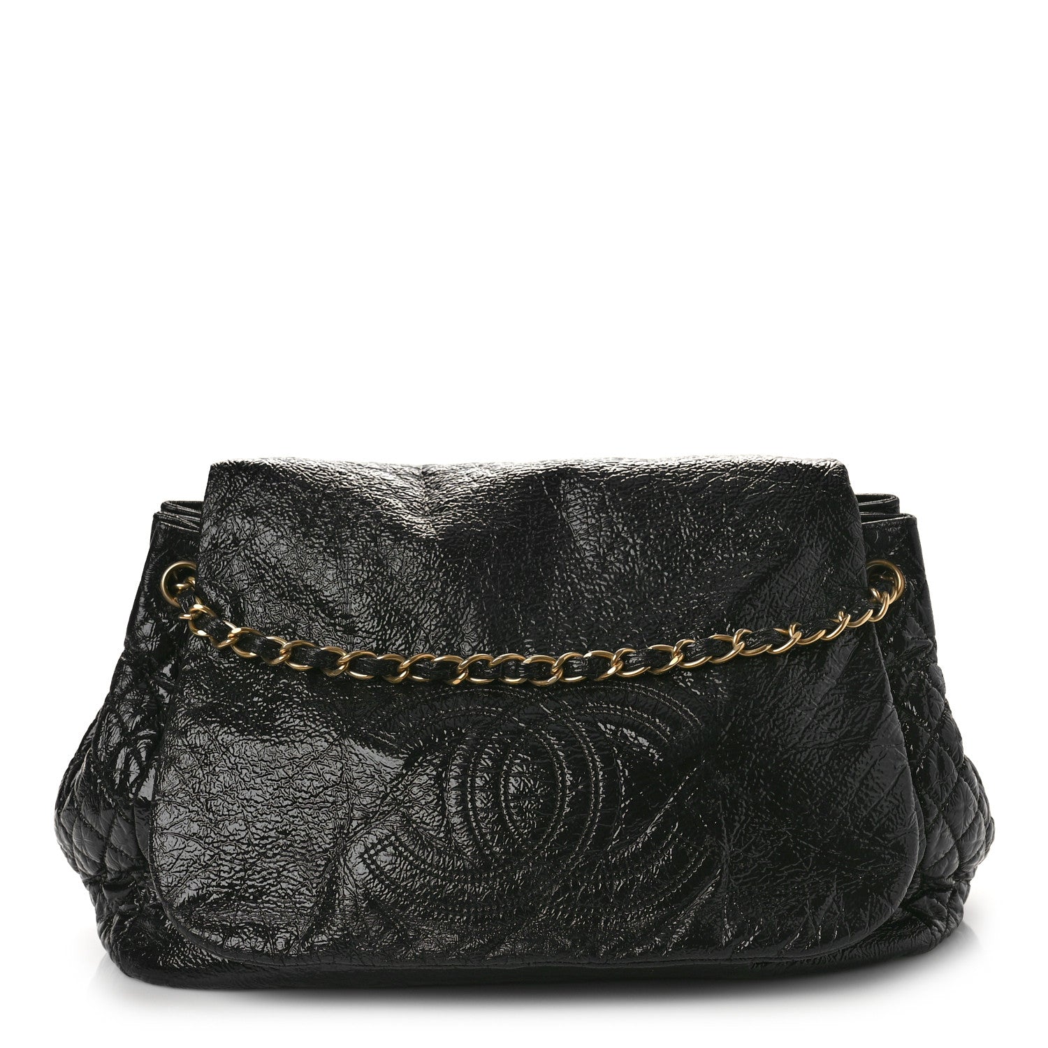 Chanel Vinyl XL Rock and Chain Flap Black 1 of 11