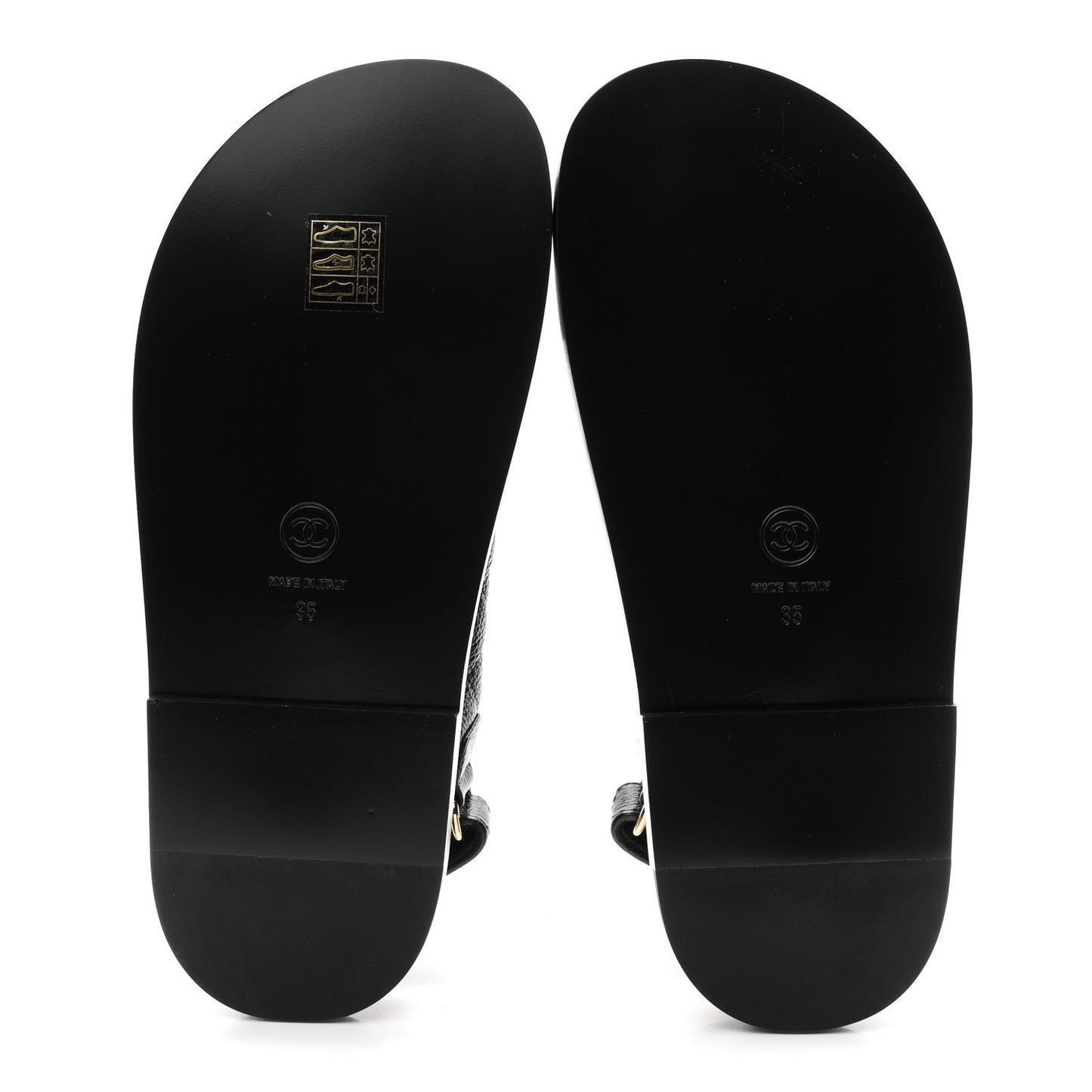 Grained Calfskin Velcro Dad Sandals 35 Black
