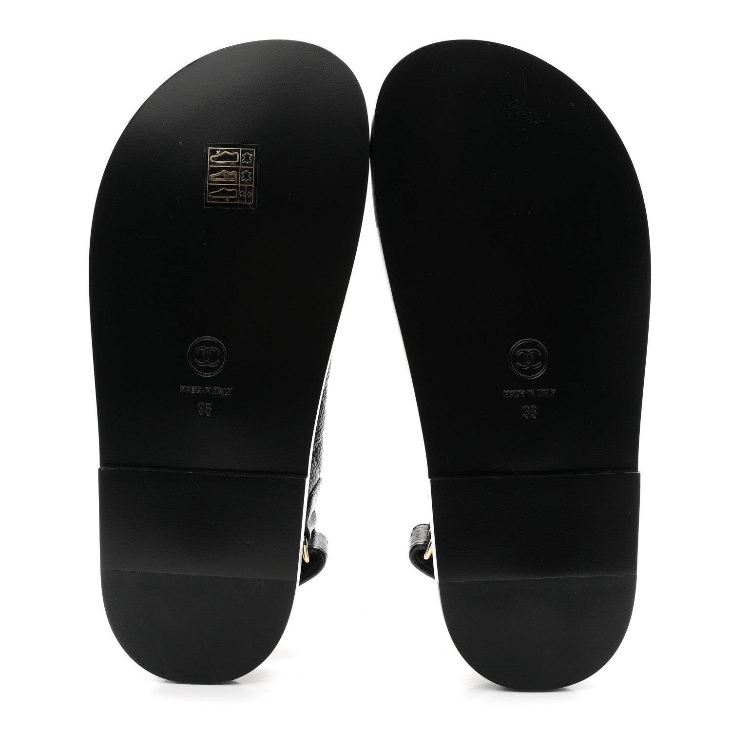 Chanel Grained Calfskin Velcro Dad Sandals 35 Black 6 of 10