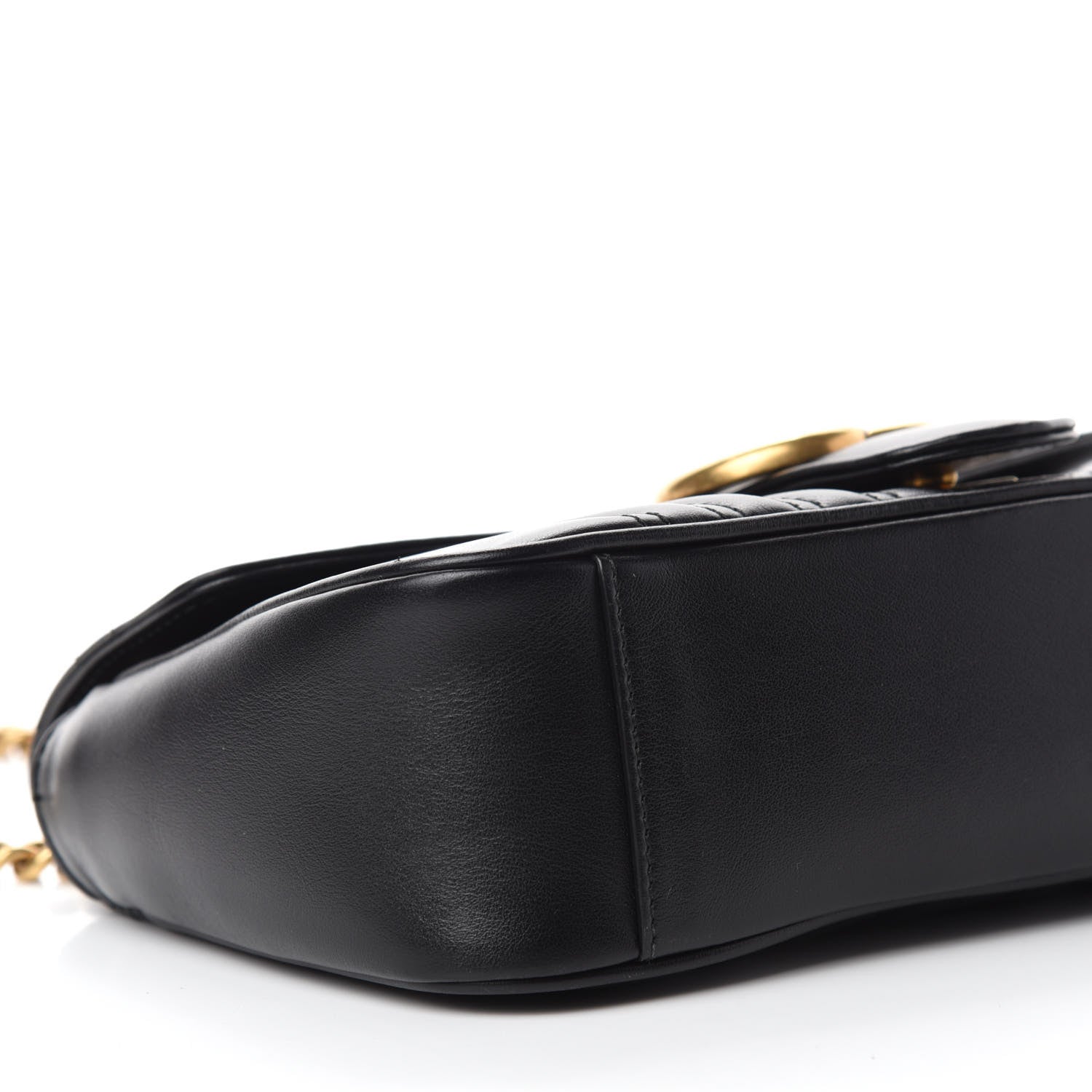 Gucci Calfskin Matelasse Small GG Marmont Shoulder Bag Black 6 of 10