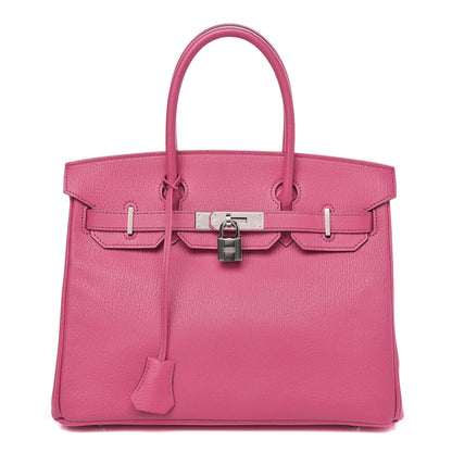 Hermes Chevre Mysore Birkin 30 Rose Shocking 1 of 9