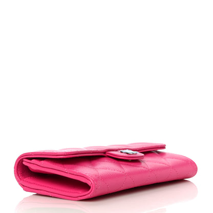 Chanel Caviar Quilted Medium Flap Wallet Dark Pink 4 of 12