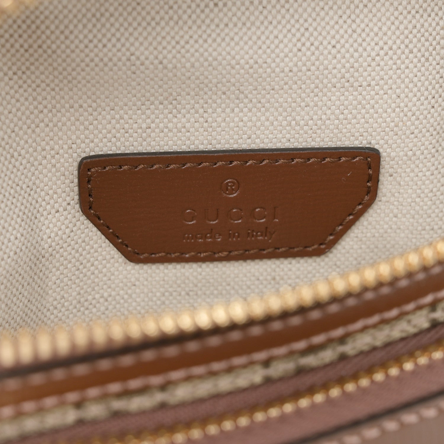 Gucci GG Supreme Monogram Textured Calfskin Retro Interlocking G Belt Bag Beige Ebony Brown Sugar 6 of 9
