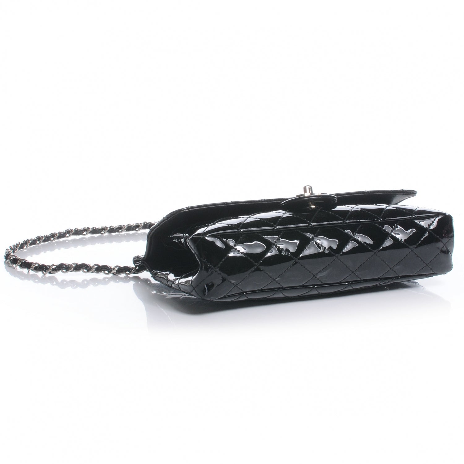 Chanel Patent Quilted Medium Diagonal CC Flap Black 4 of 7
