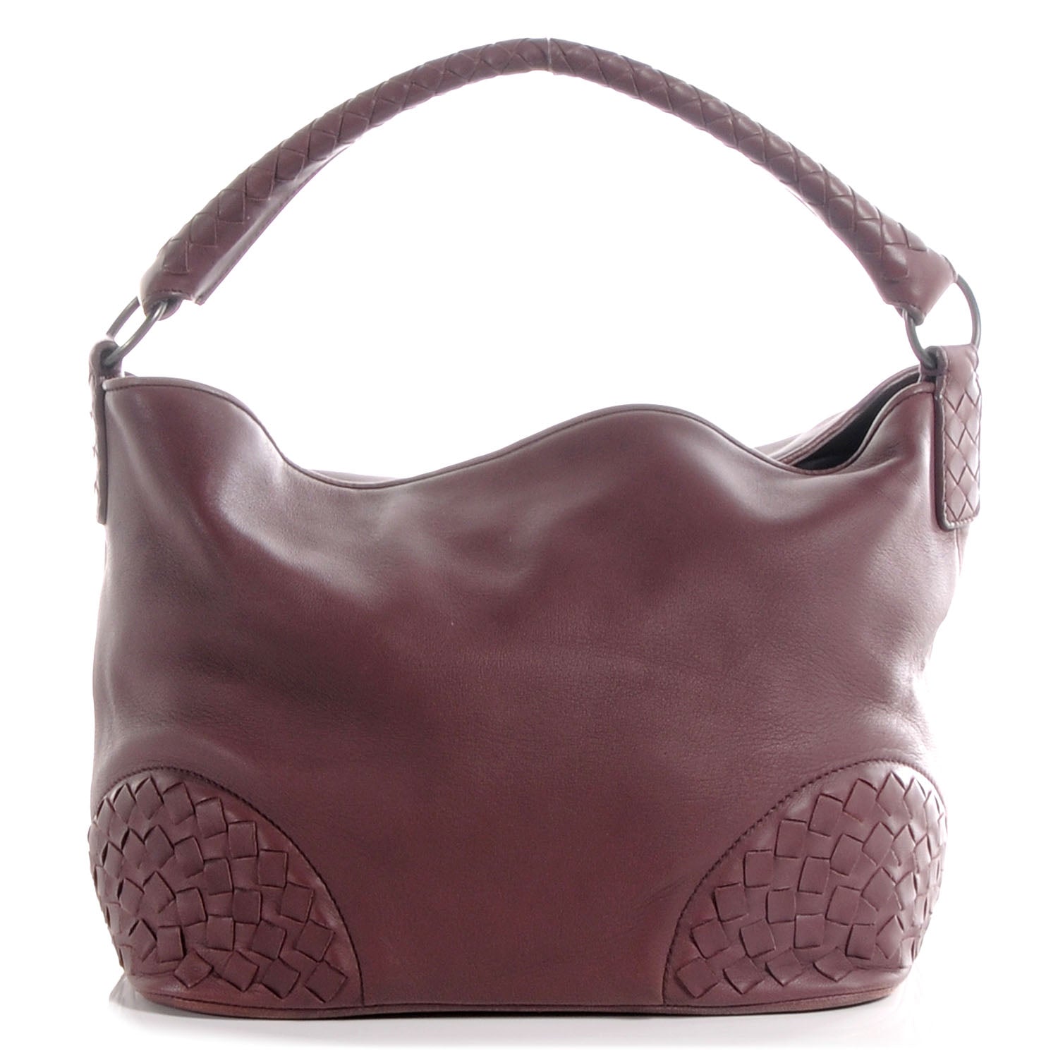Bottega Veneta Lambskin Woven Small Loop Hobo Grape 1 of 8