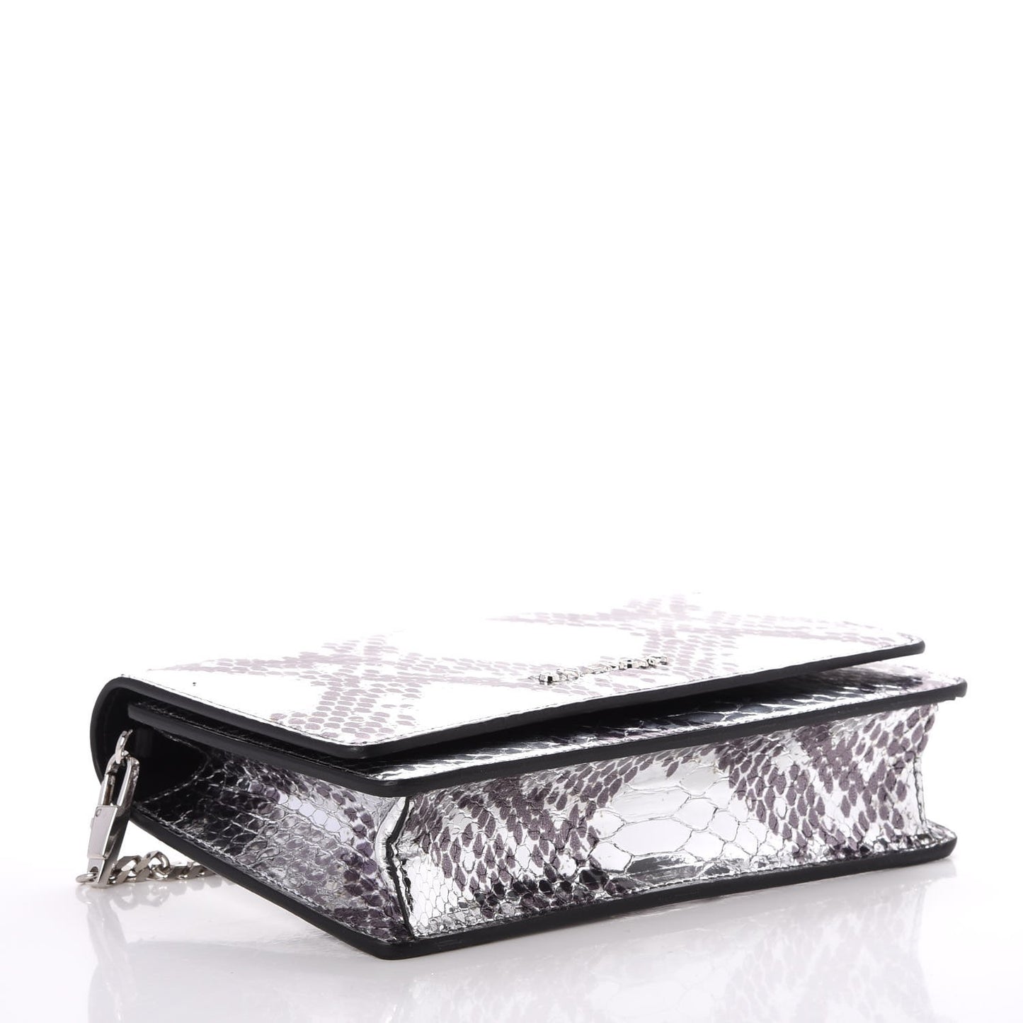 Metallic Python Pandora Chain Wallet Silver