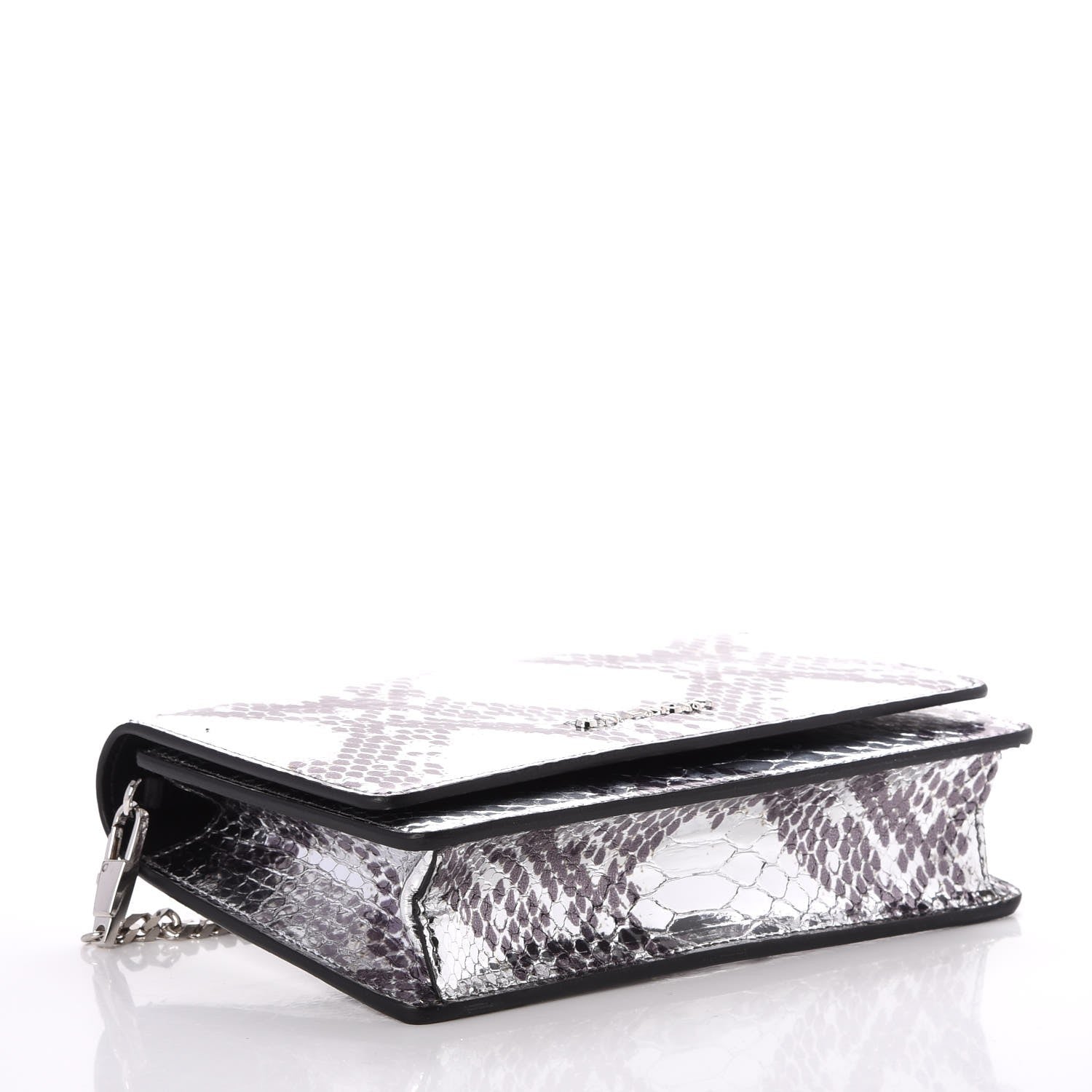 Givenchy Metallic Python Pandora Chain Wallet Silver 4 of 9