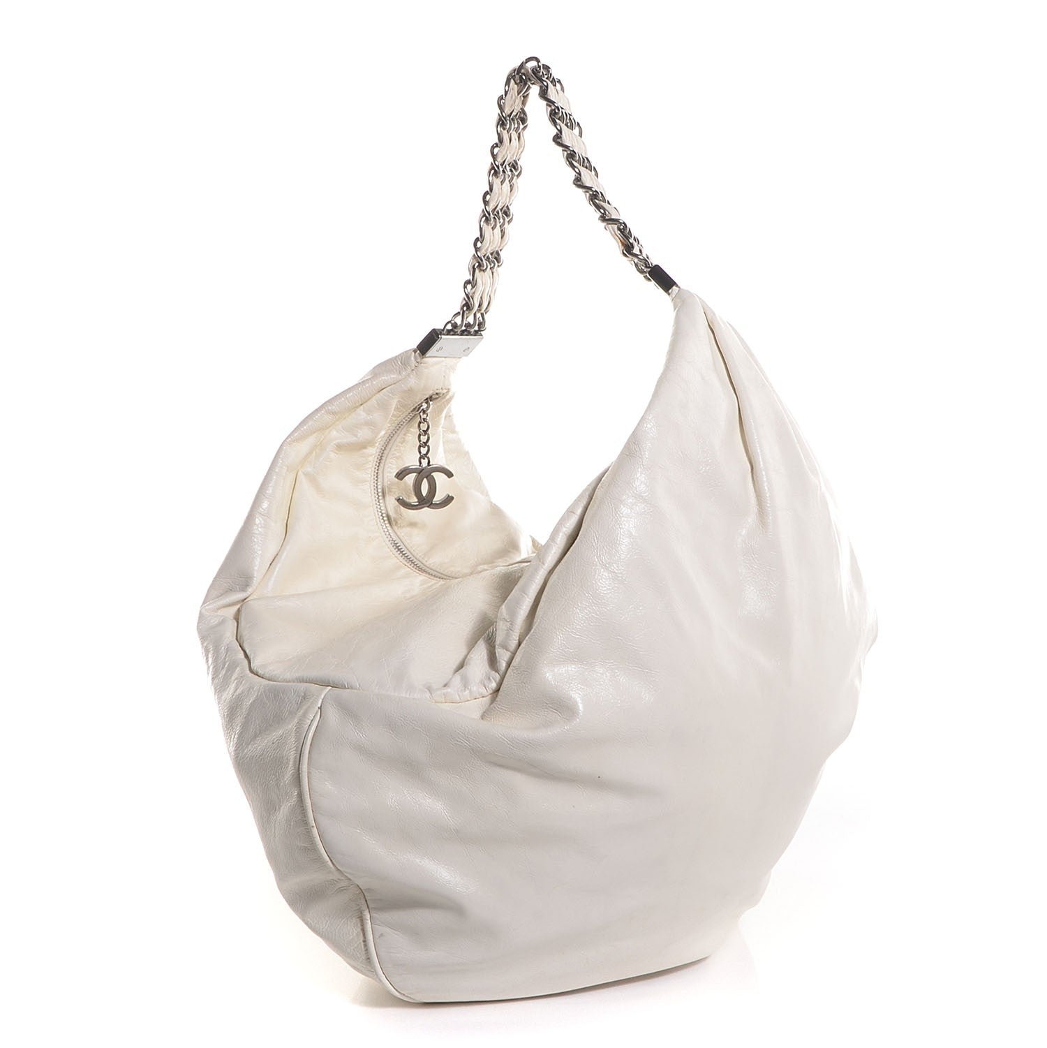 Chanel Lambskin Large Rock and Chain Hobo White 3 of 8