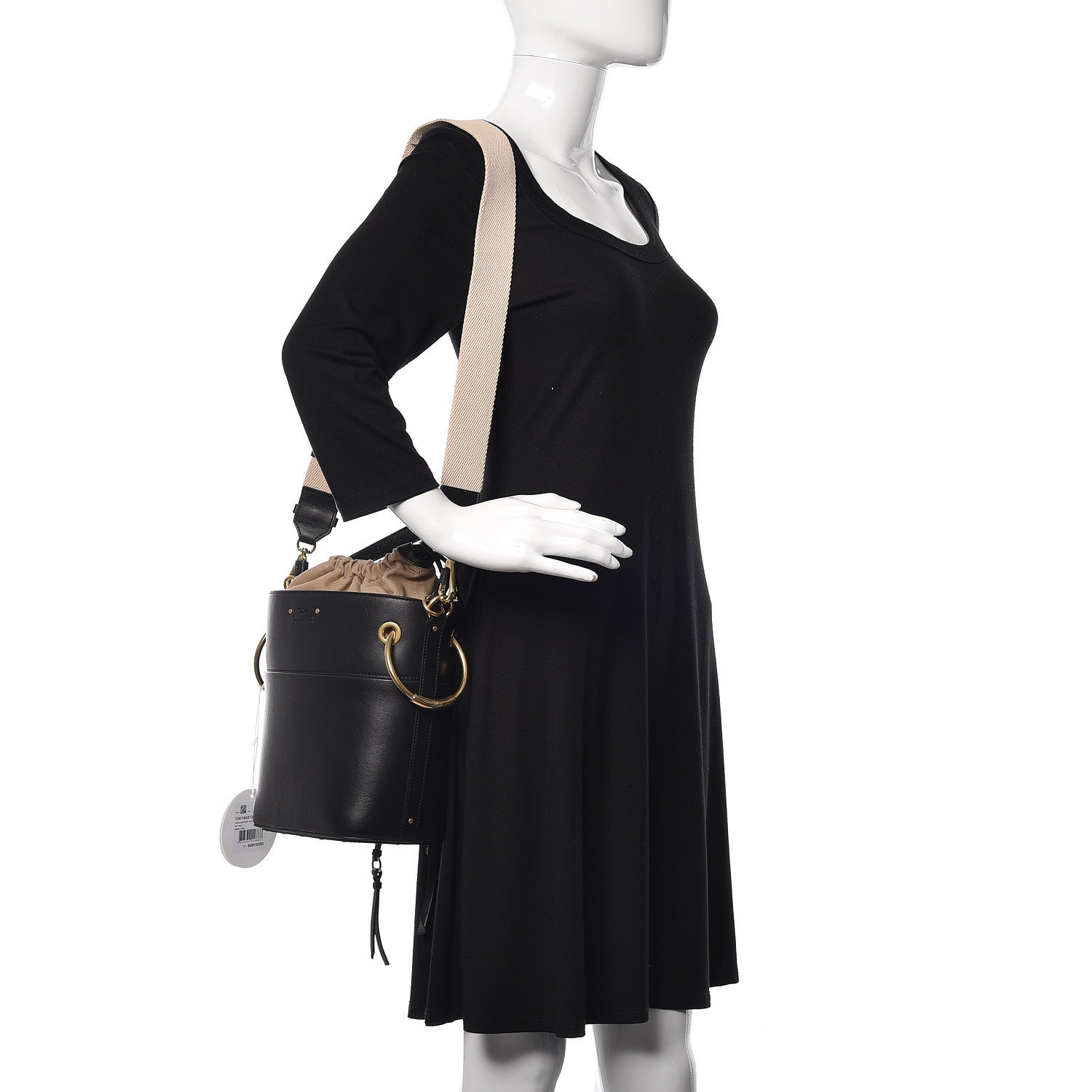 Chloe Smooth Calfskin Small Roy Bucket Bag Black 2 of 10