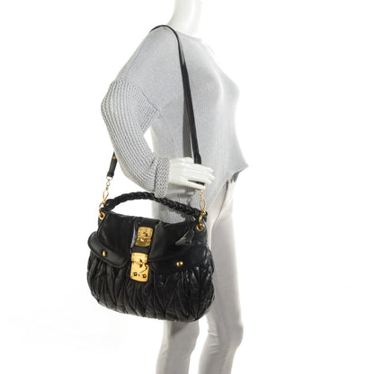 Miu Miu Nappa Matelasse Coffer Hobo Black 2 of 8