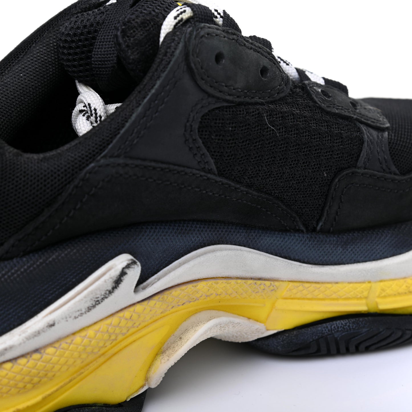 Fabric Mesh Womens Triple S Sneakers 37 Black Yellow