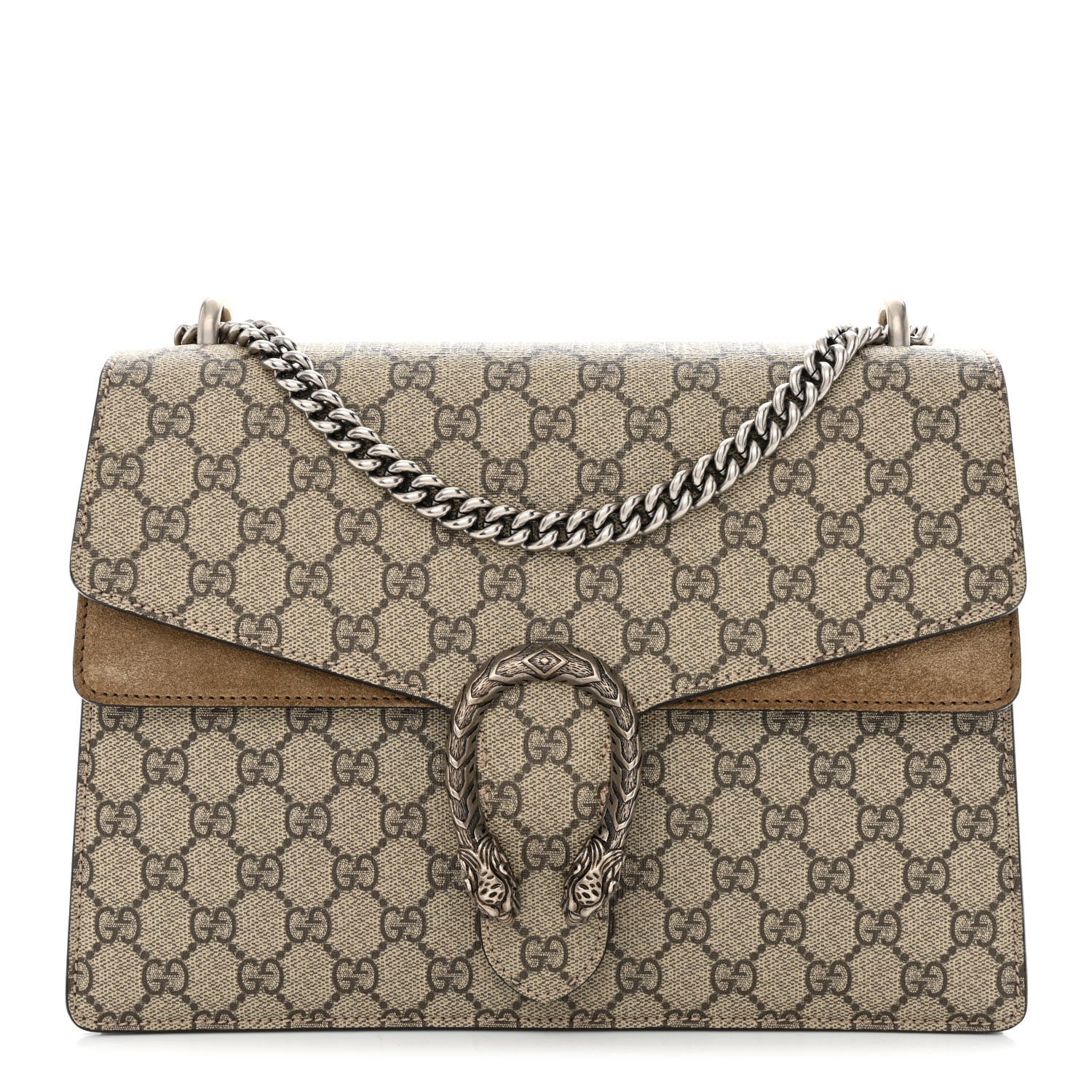 Gucci GG Supreme Monogram Medium Dionysus Shoulder Bag Taupe 1 of 13