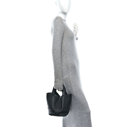 Hermes Taurillon Clemence Picotin Lock 22 MM Black 2 of 10