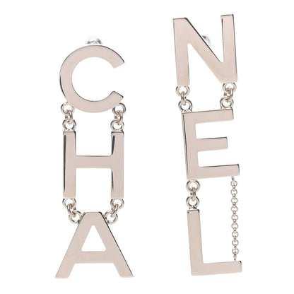 Chanel Metal Cha-Nel Logo Drop Earrings Gold 1 of 5