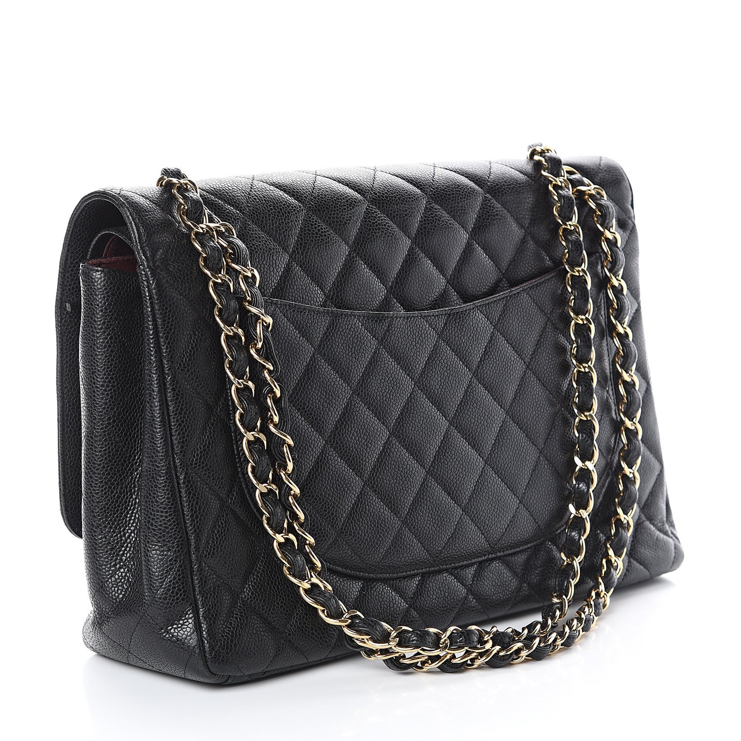 Caviar Quilted Maxi Double Flap Black