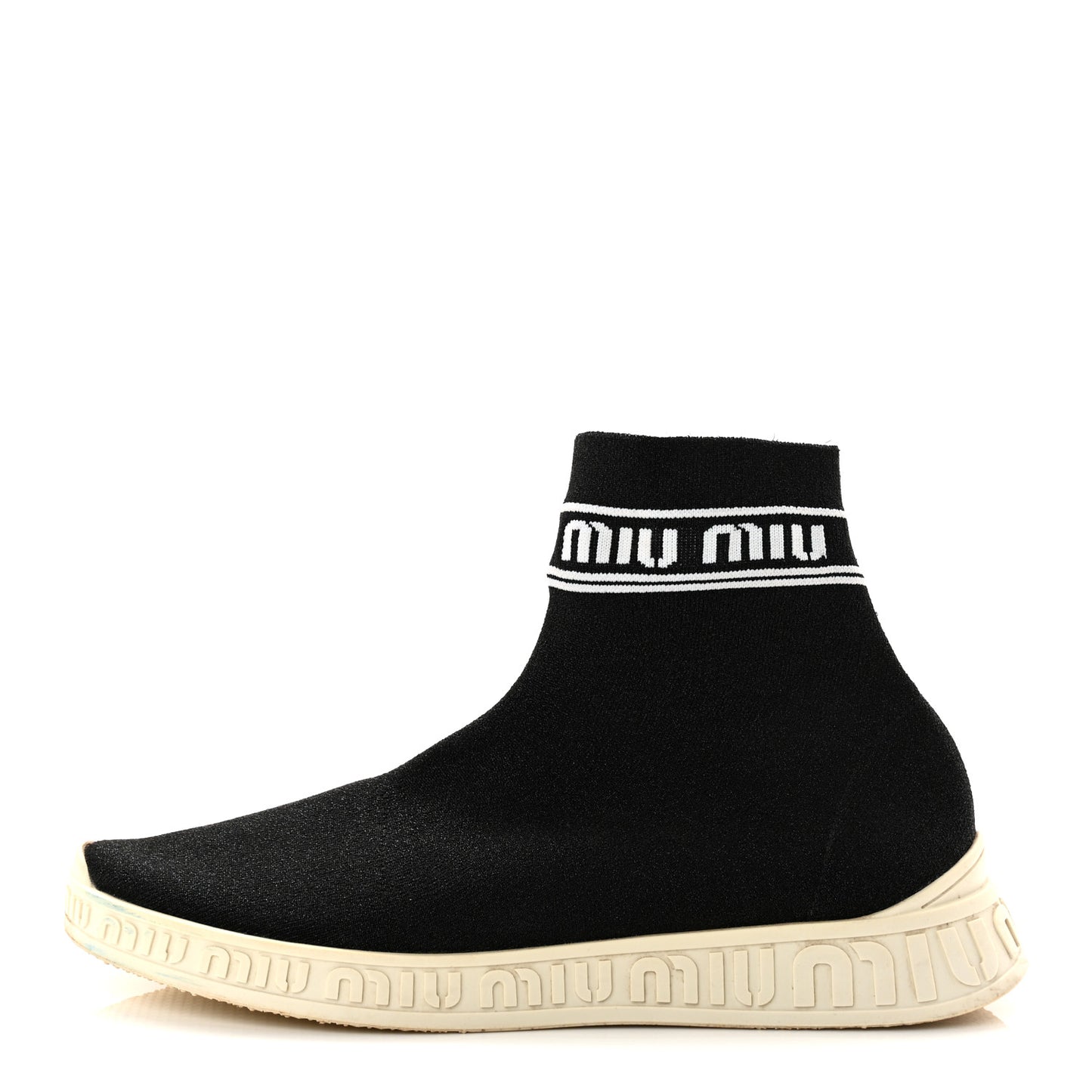 Technical Fabric Womens Sock Sneakers 40 Black