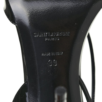 Saint Laurent Patent Calfskin Anouk 110 Sandals 39 Black 6 of 8