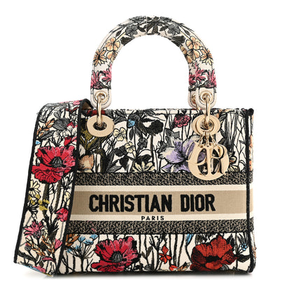 Christian Dior Canvas Embroidered Mille Fleurs Medium Lady D-Lite Multicolor 1 of 12
