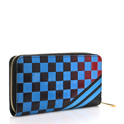 Louis Vuitton Epi Damier Race Zippy Wallet Blue Vert 3 of 10