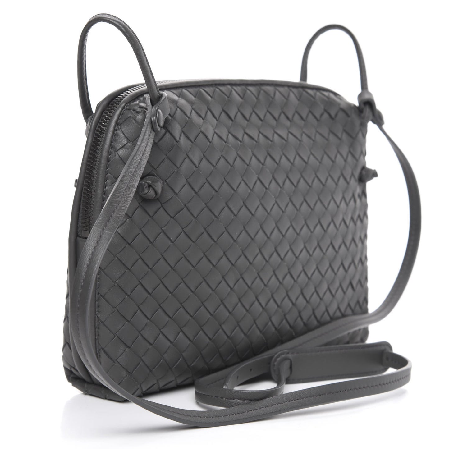 Nappa Intrecciato Nodini Crossbody Messenger New Light Grey