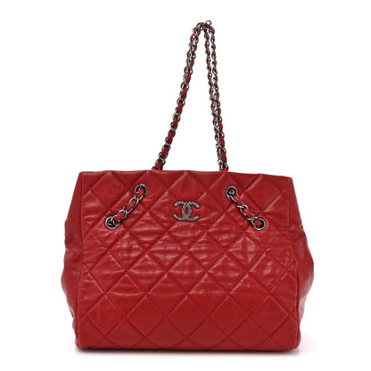 Chanel Caviar Quilted Large Cells Shopping Tote Red 1 of 17