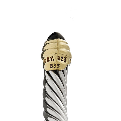 David Yurman Sterling Silver 14K Yellow Gold Black Onyx 5mm Cable Classics Petite Color Bracelet 3 of 3