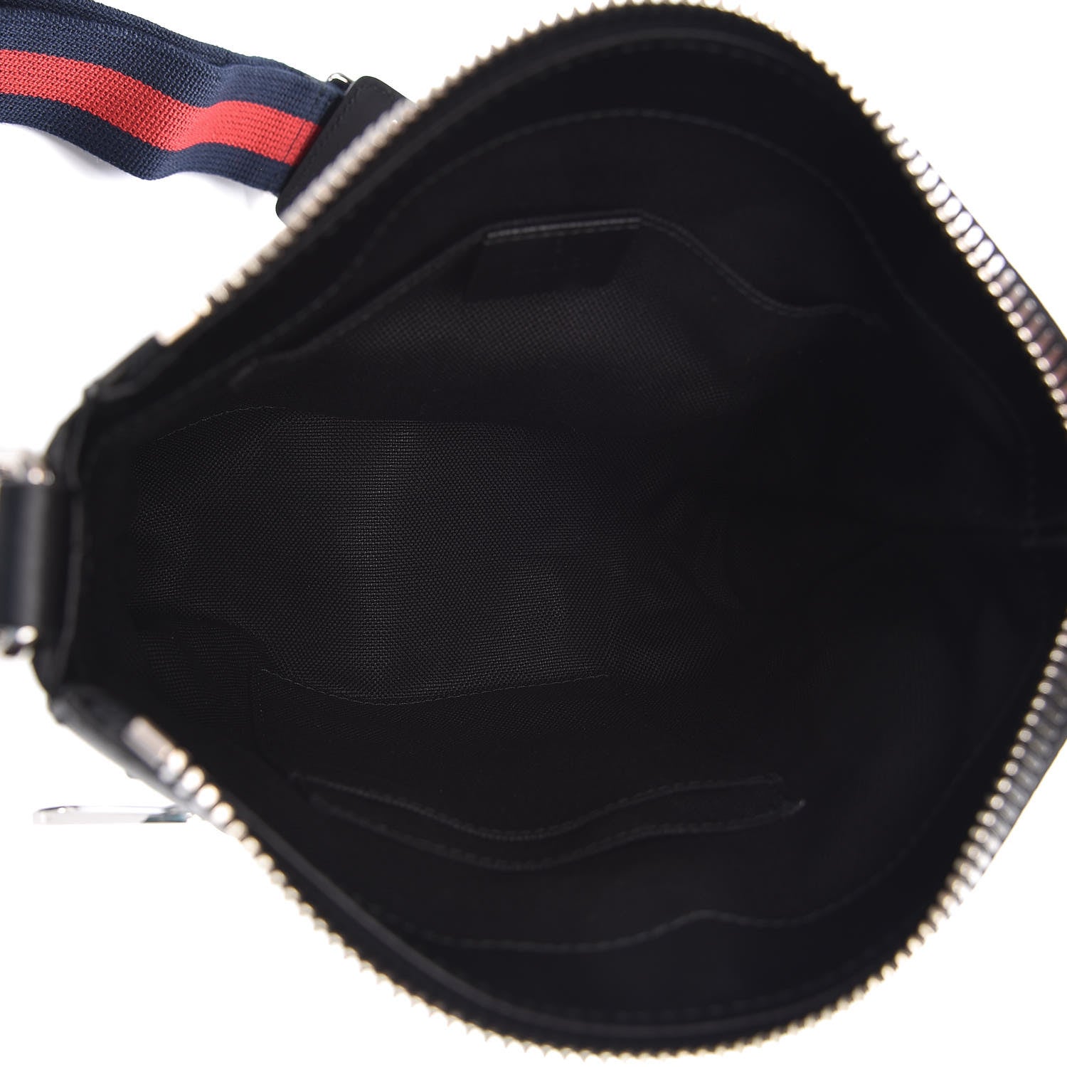 Gucci GG Supreme Monogram Web Small Flat Messenger Bag Black Grey 5 of 10