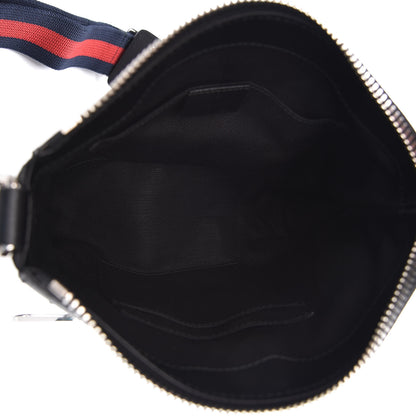 Gucci GG Supreme Monogram Web Small Flat Messenger Bag Black Grey 5 of 10