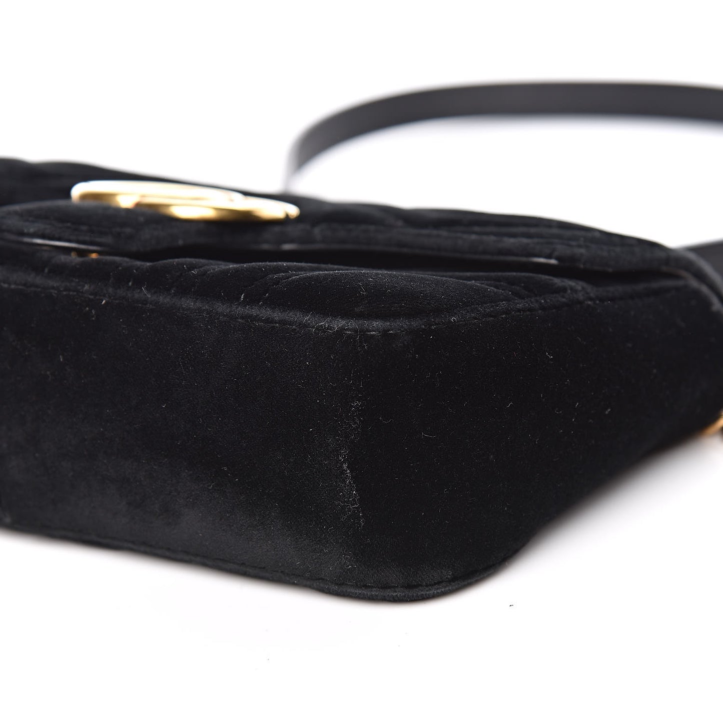Velvet Matelasse Mini GG Marmont Shoulder Bag Black