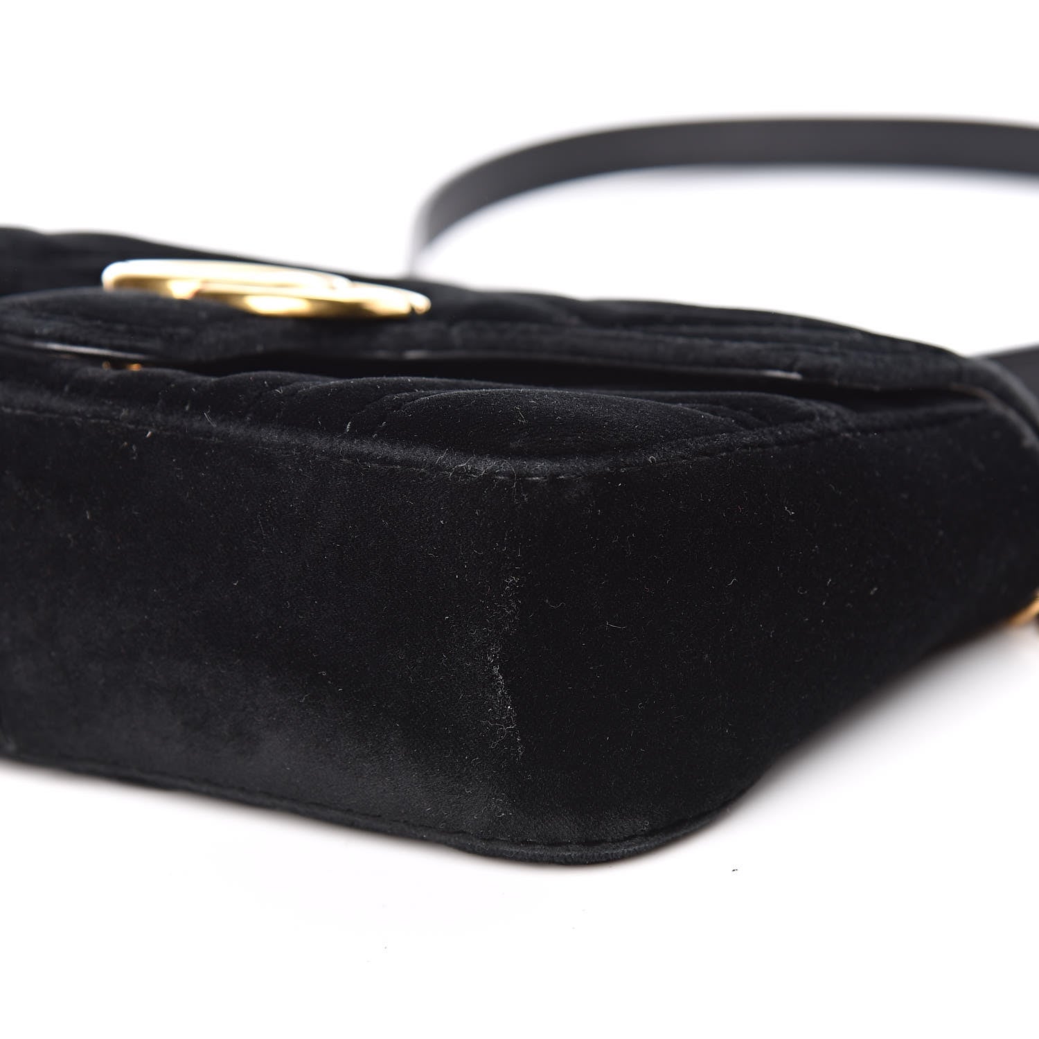 Gucci Velvet Matelasse Mini GG Marmont Shoulder Bag Black 10 of 11