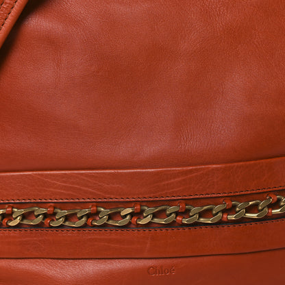 Chloe Calfskin Kira Convertible Bowler Bag Brick Red 7 of 11