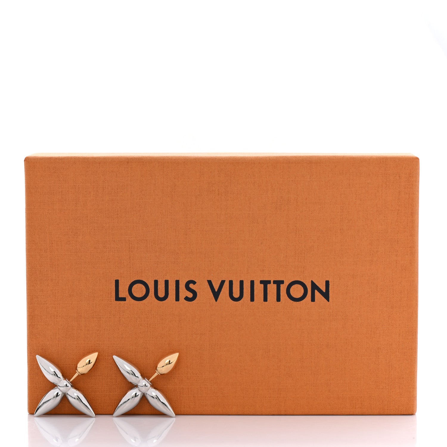 Louis Vuitton Metal Louisette Earrings Silver Gold 5 of 5