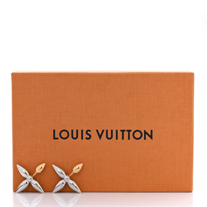 Louis Vuitton Metal Louisette Earrings Silver Gold 5 of 5