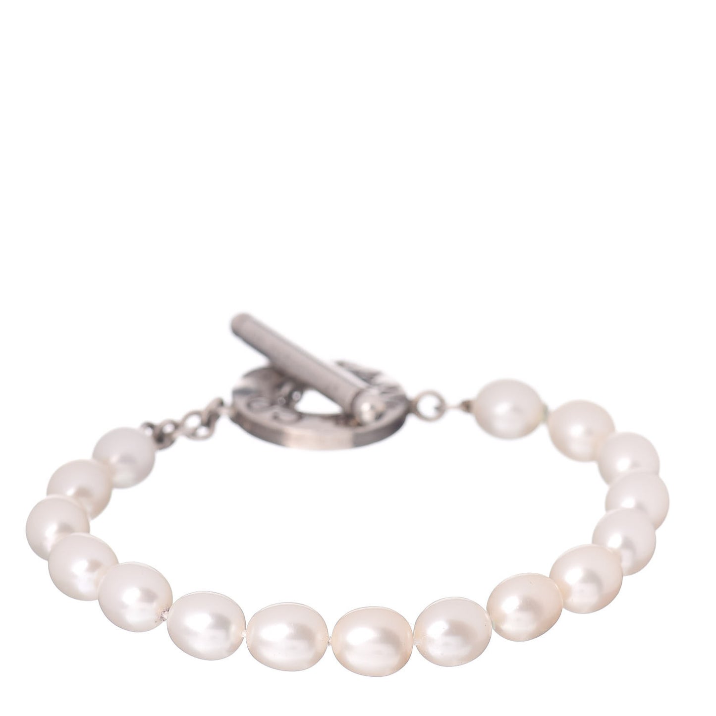 Sterling Silver Pearl Toggle Bracelet