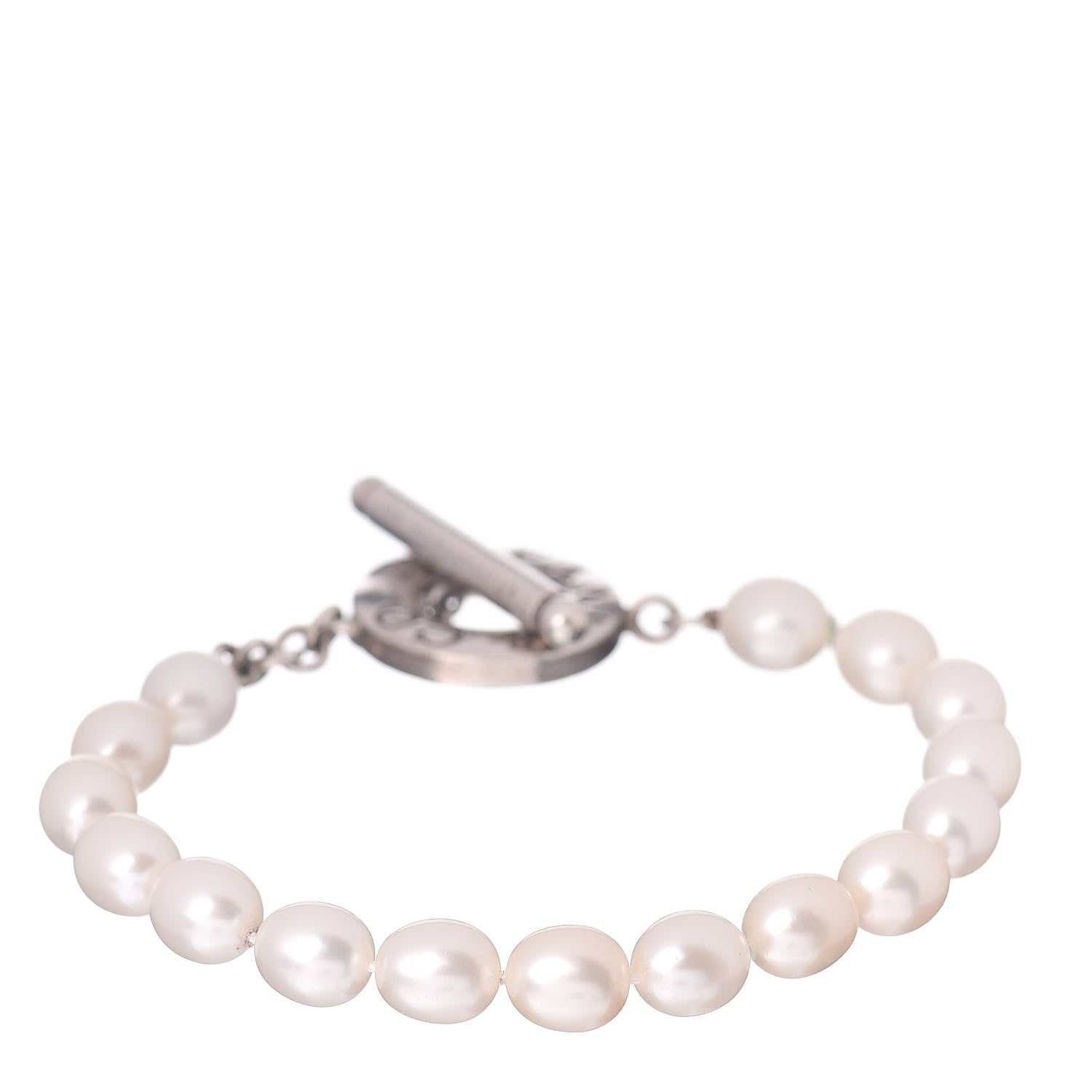 Tiffany Sterling Silver Pearl Toggle Bracelet 3 of 4