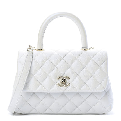 Chanel Iridescent Caviar Quilted Mini Coco Handle Flap White 1 of 11