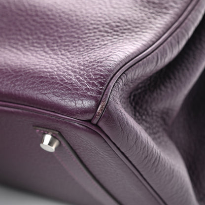 Hermes Taurillon Clemence Birkin 35 Raisin 35 of 44