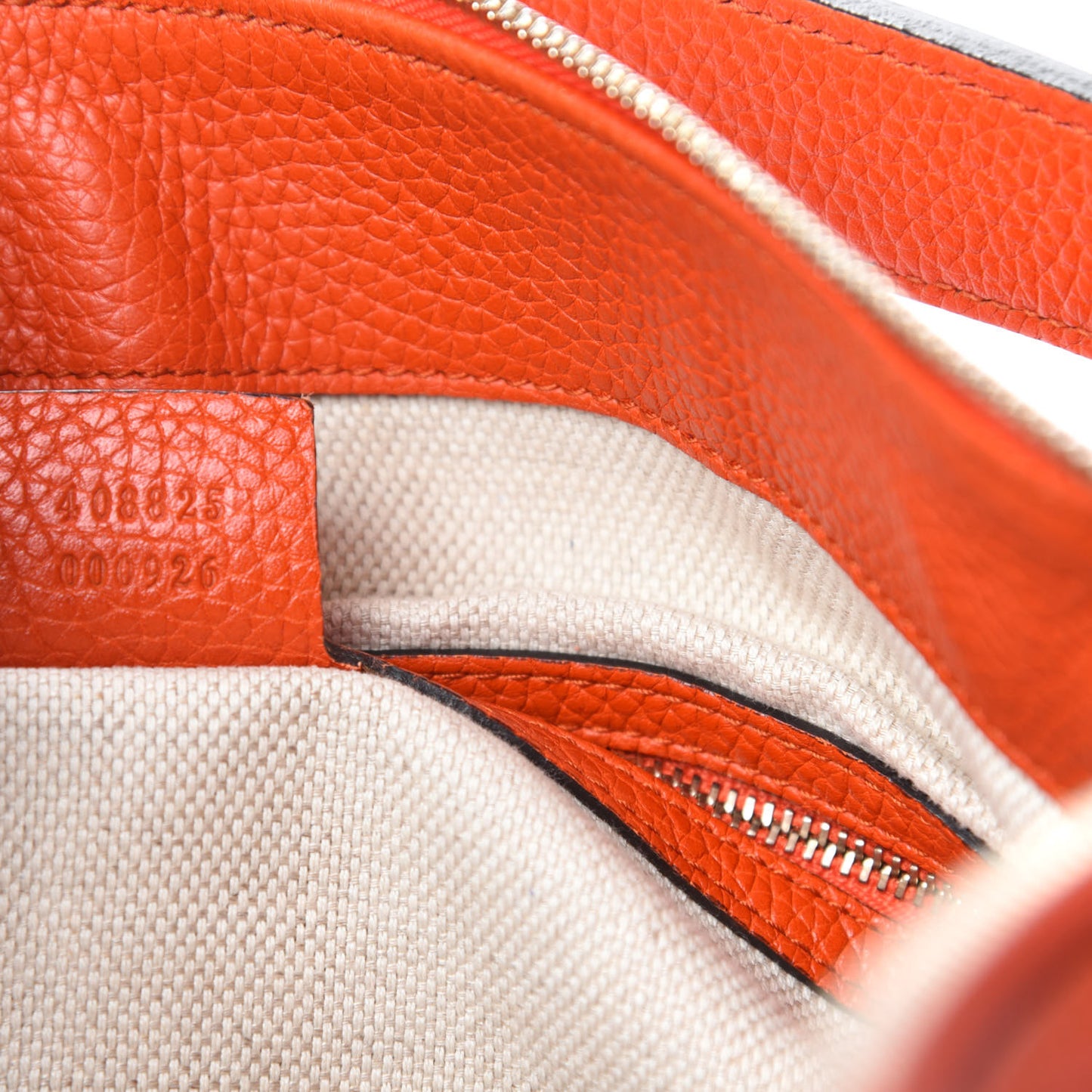 Pebbled Calfskin Large Soho Hobo Sun Orange