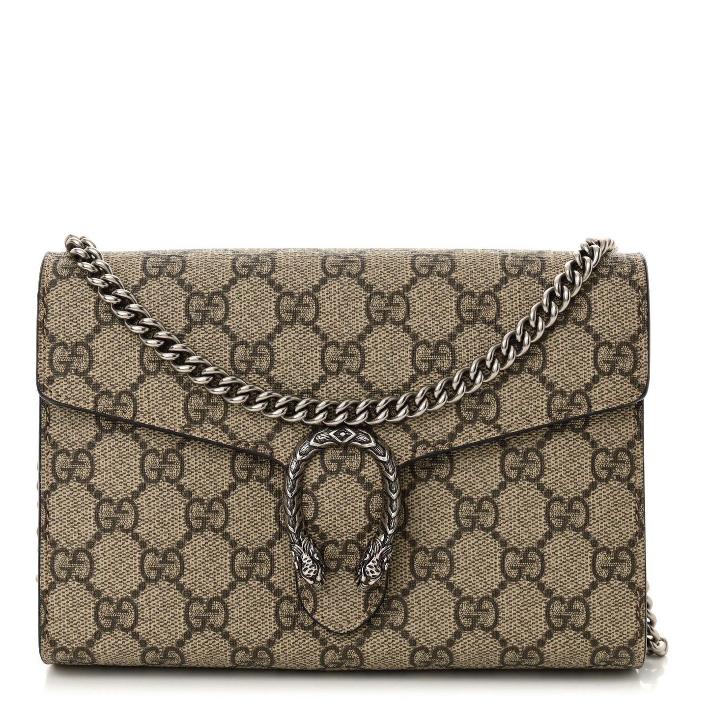 GG Supreme Monogram Mini Dionysus Chain Wallet Beige Taupe