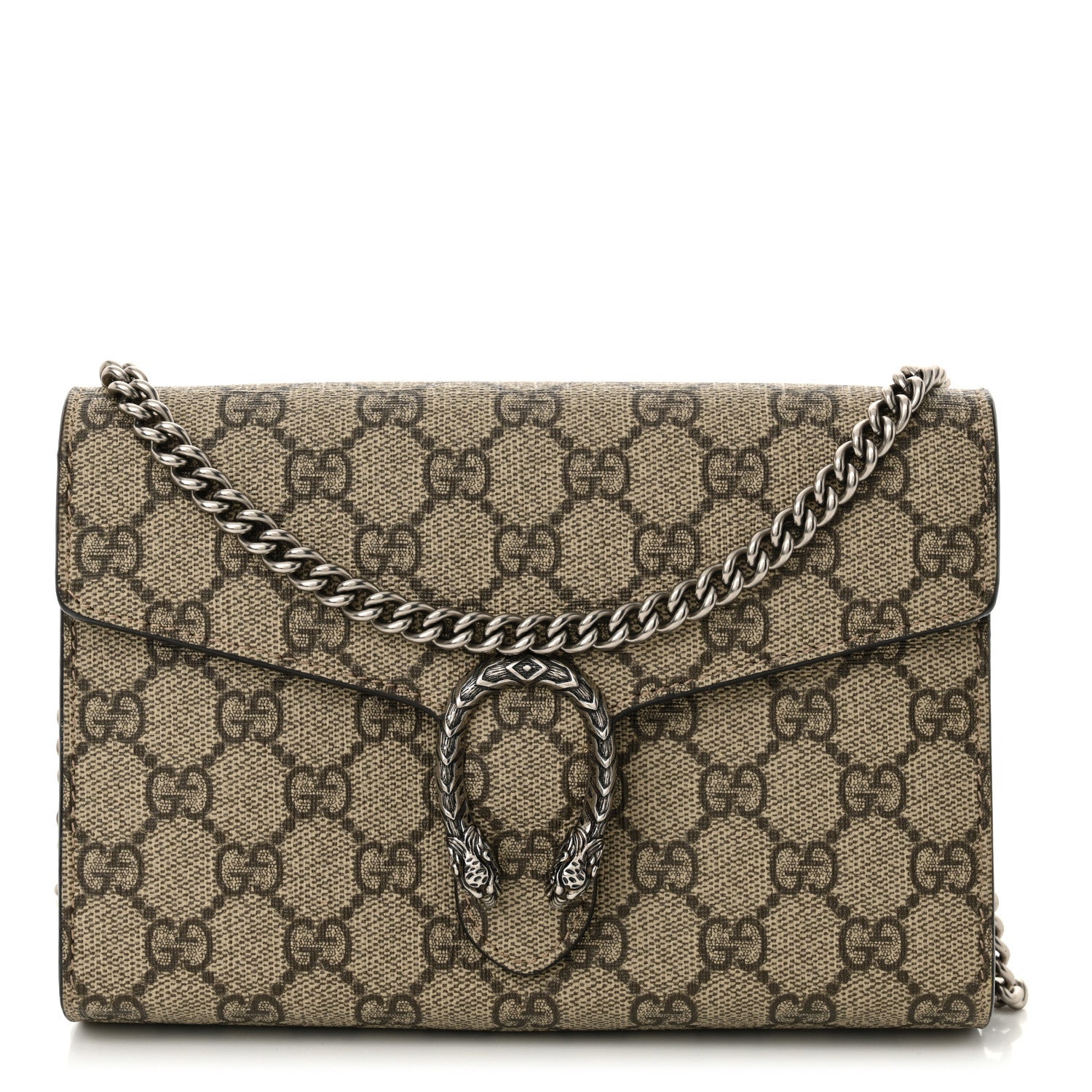 Gucci GG Supreme Monogram Mini Dionysus Chain Wallet Beige Taupe 1 of 10