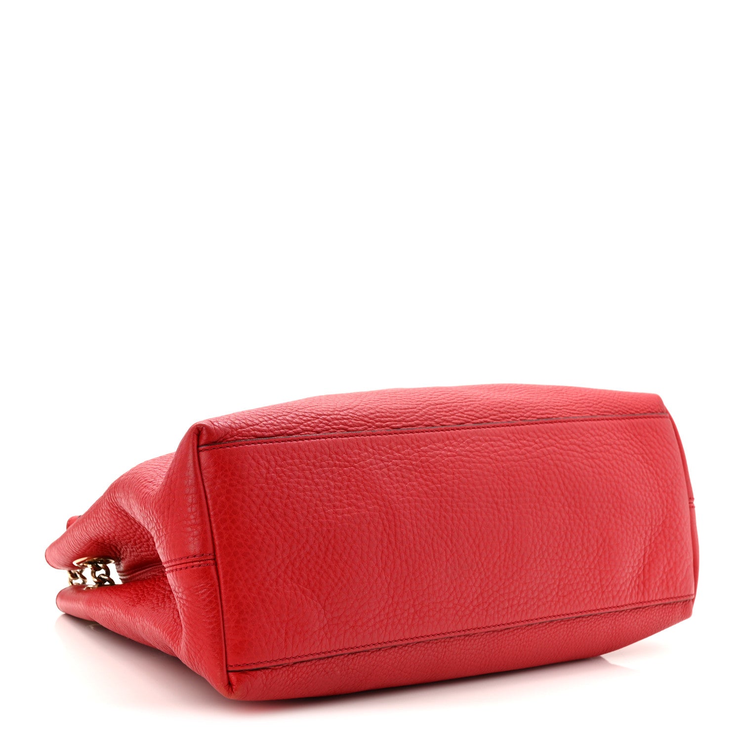 Gucci Pebbled Calfskin Medium Soho Chain Shoulder Bag Tabasco Red 4 of 10