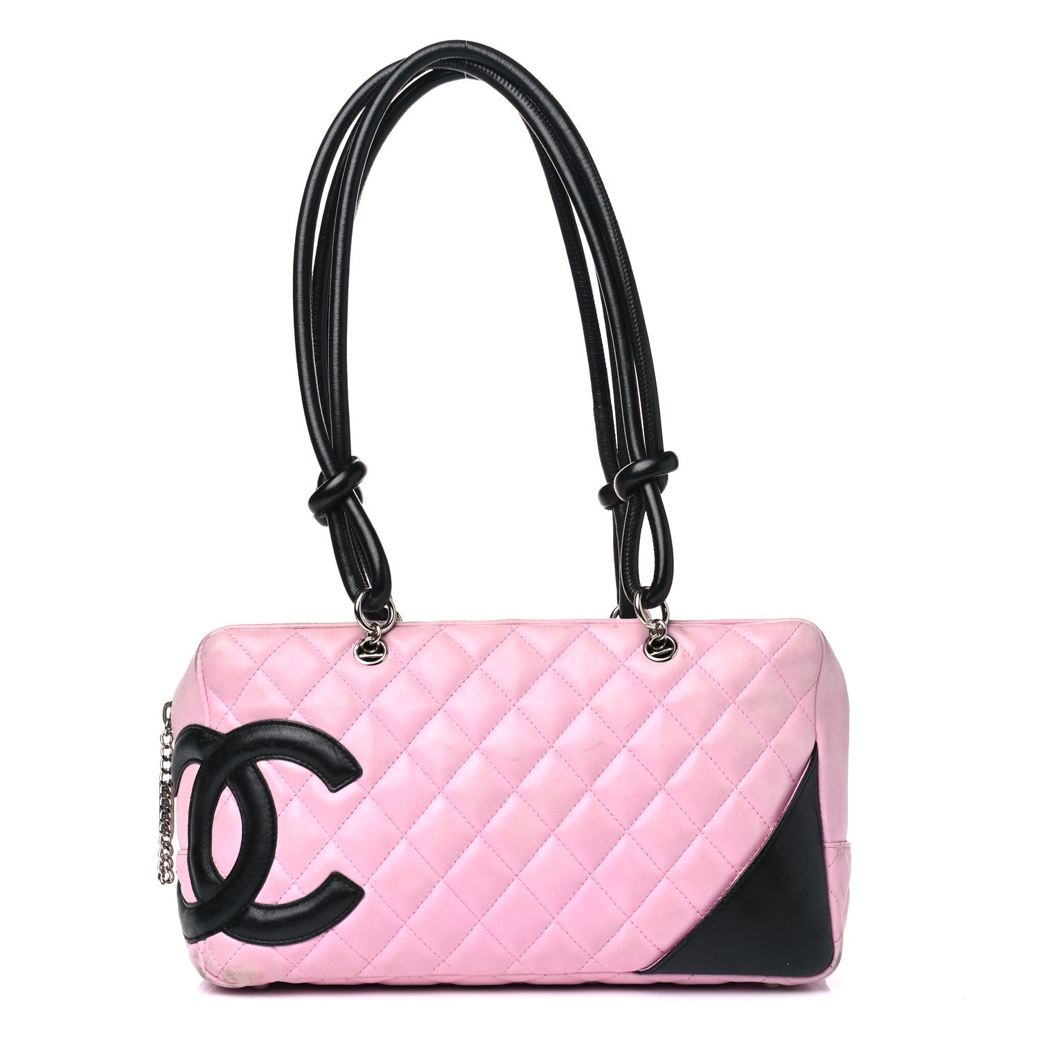 Chanel Calfskin Quilted Large Cambon Bowler Pink Black 1 of 17