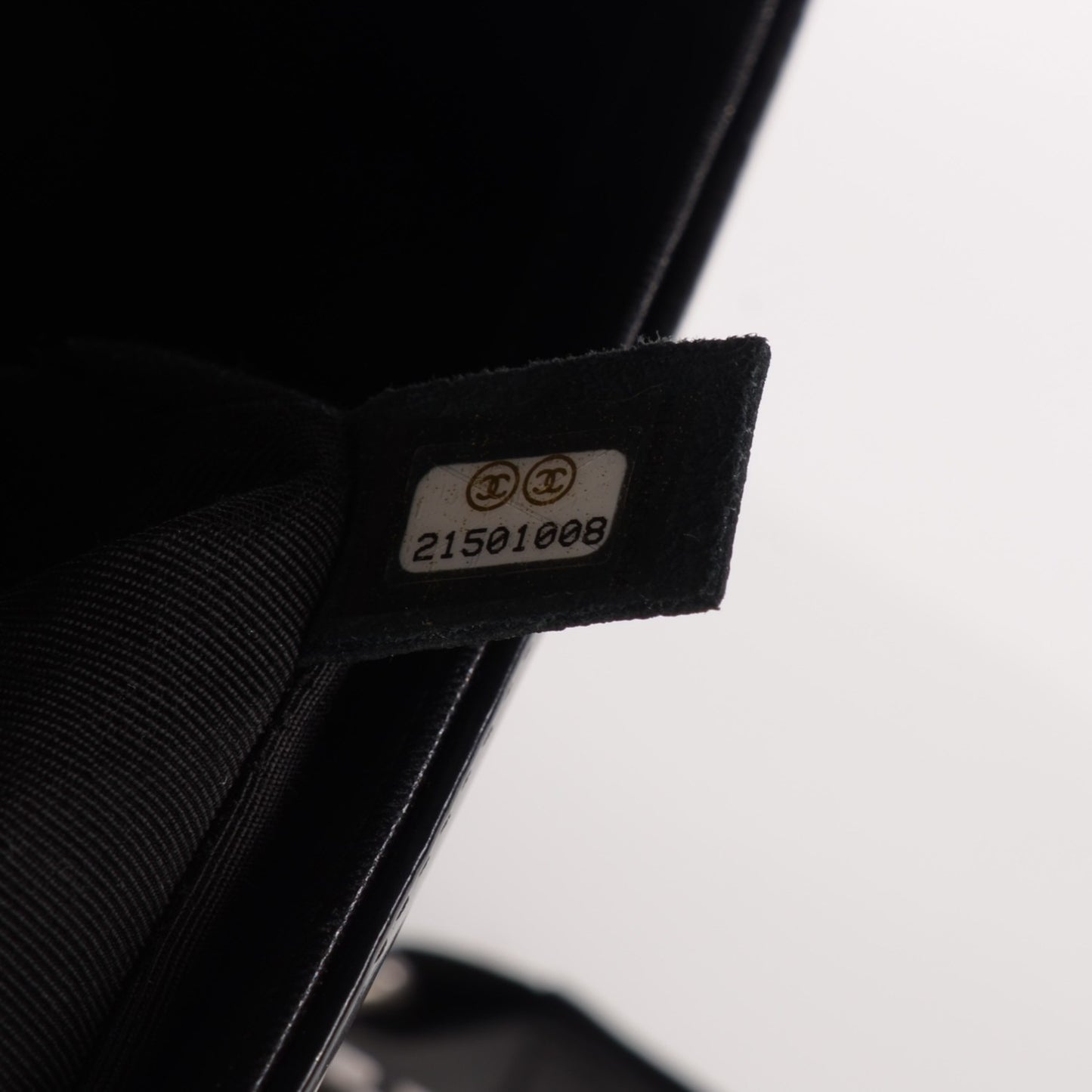Glazed Calfskin Medium Boy Flap Black