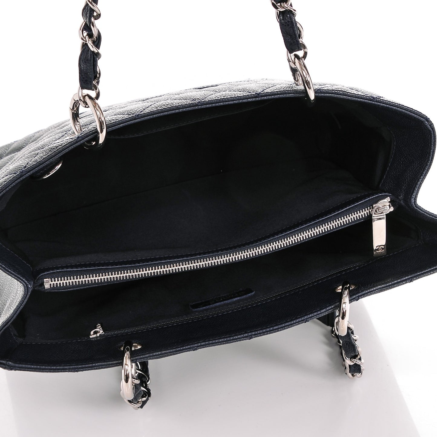 Caviar Quilted Grand Shopping Tote GST Dark Navy Blue