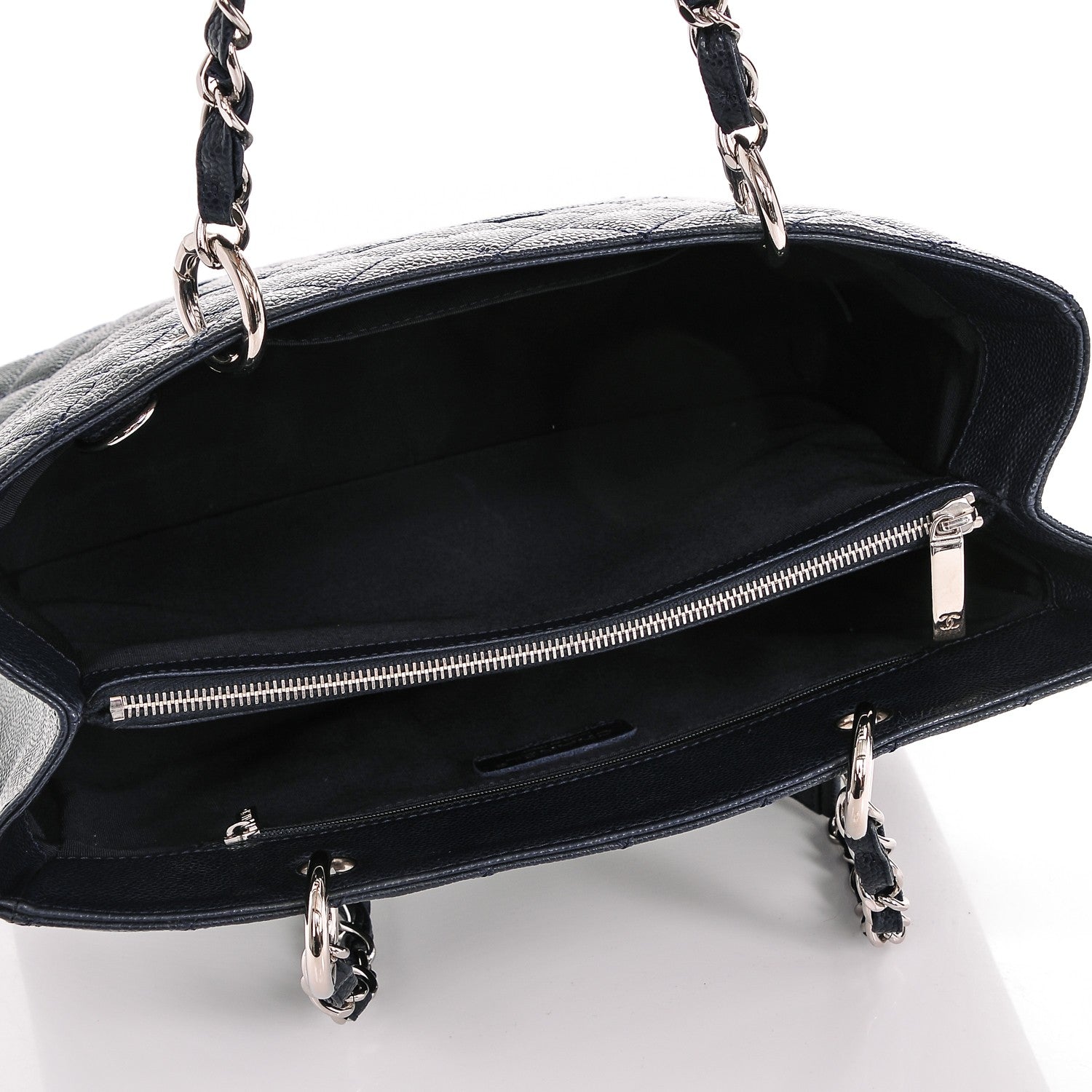 Chanel Caviar Quilted Grand Shopping Tote GST Dark Navy Blue 5 of 7