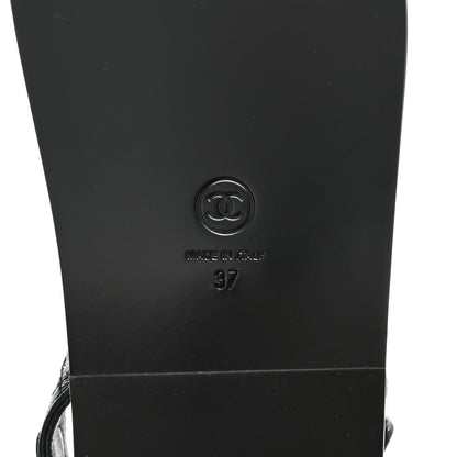 Chanel Grained Calfskin Velcro Dad Sandals 37 Black 8 of 9