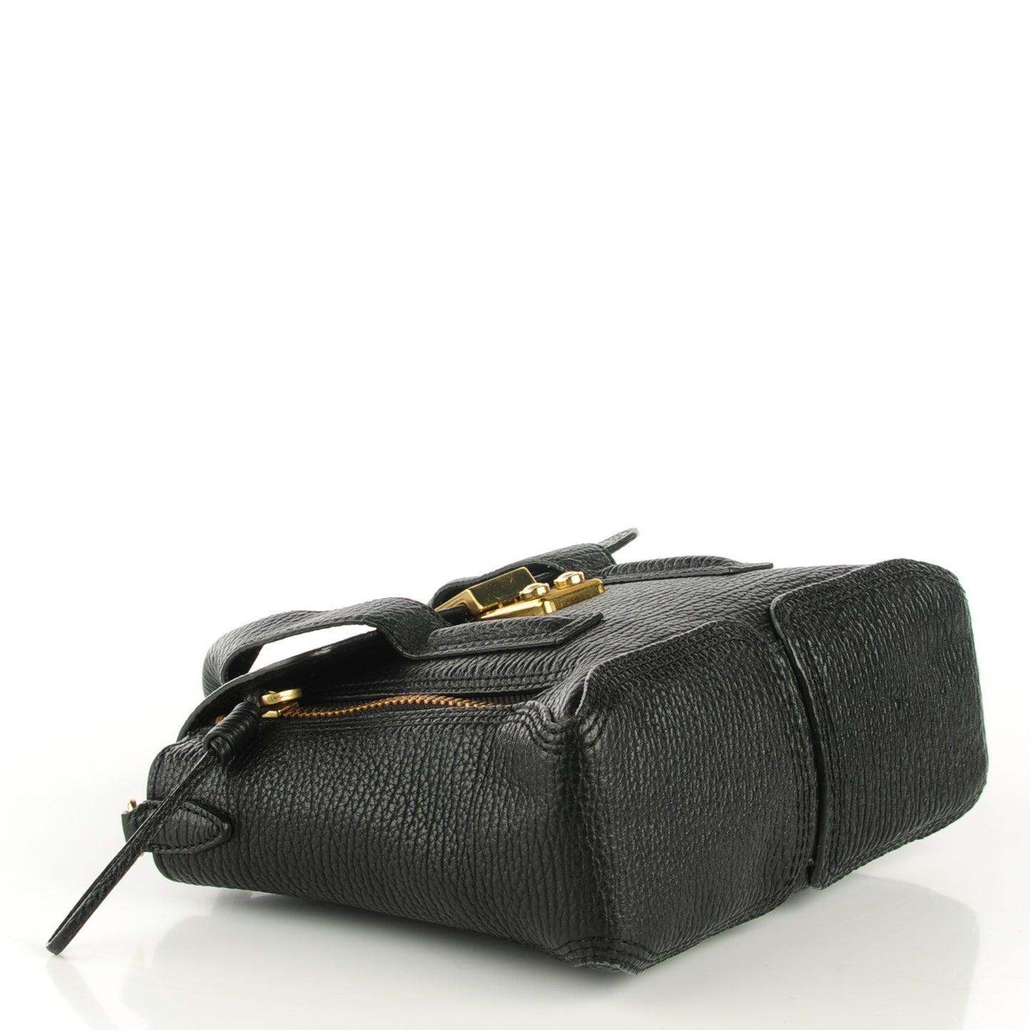 3.1 Textured Calfskin Mini Pashli Satchel Black