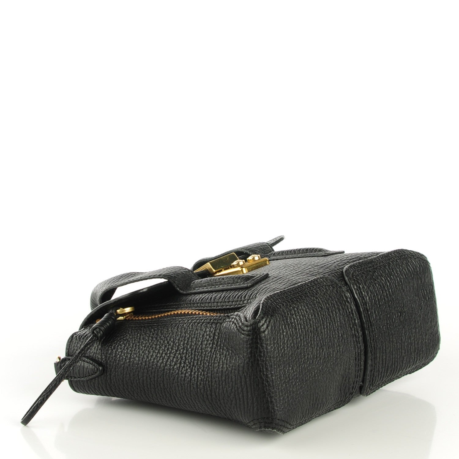 3.1 Phillip Lim 3.1 Textured Calfskin Mini Pashli Satchel Black 4 of 7