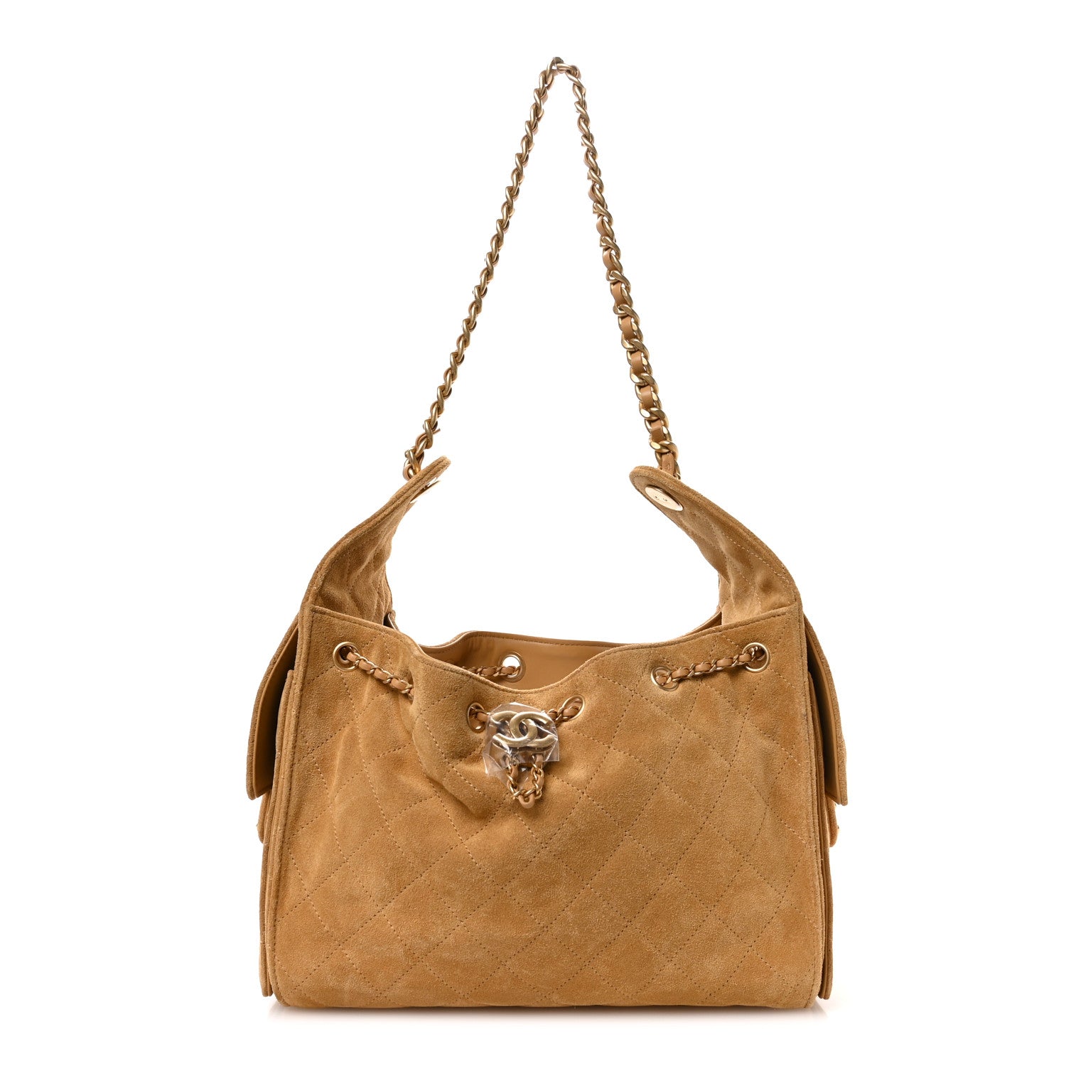 Chanel Suede Quilted Small Chanel 25 Handbag Beige 1 of 10