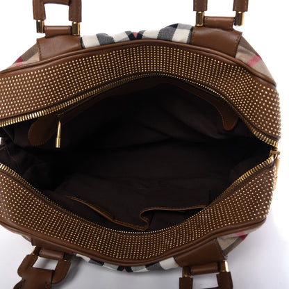 Burberry House Check Studded Knight Satchel Brown 5 of 10